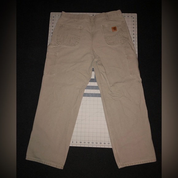 Carhartt. B11 DES. 36x30. Original Dungaree Fit. Tan color pants. - Picture 11 of 14